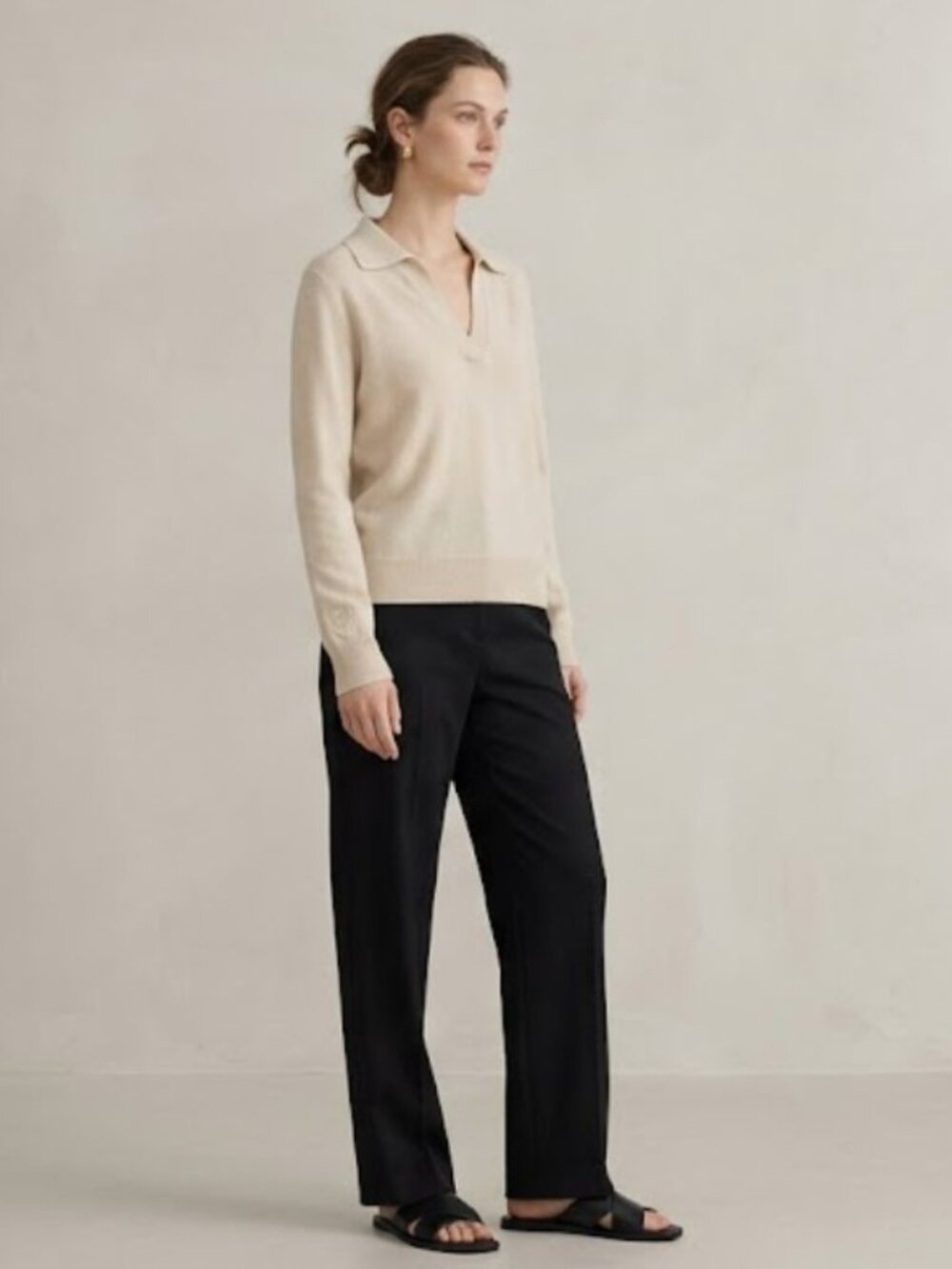 525 Cashmere V-neck Polo Sweater